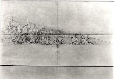 Study of the frieze from a pediment of the Parthenon by Jacques Carrey